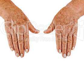 Hands of an old woman close-up