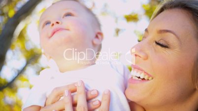 Mother and Smiling Baby in Portrait