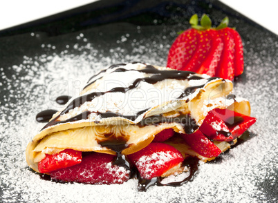 Strawberry Crepe with Chocolate