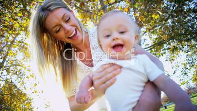 Mother and Baby Fun Outdoors