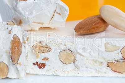 Sweet nougat with almonds