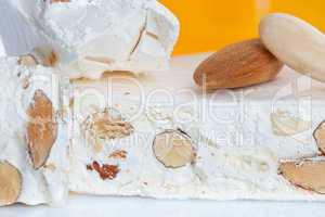 Sweet nougat with almonds