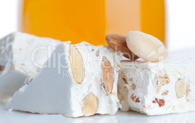 Sweet nougat with almonds