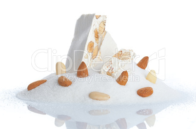 Sweet nougat with almonds