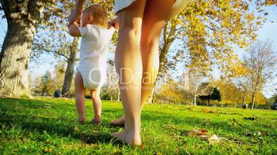 Baby Practicing First Steps