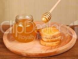 pot of honey and rusks