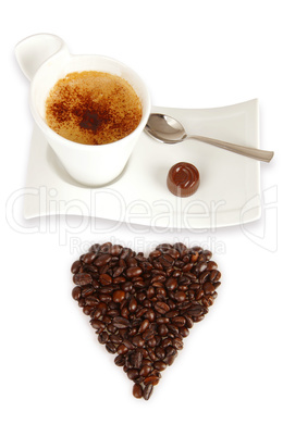 Chocolate and coffee beans