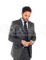 Businessman counting money