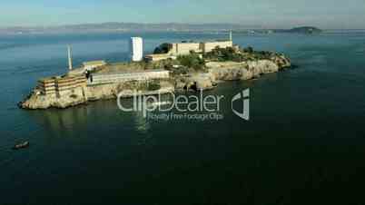 Aerial view of the Island of Alcatraz, USA