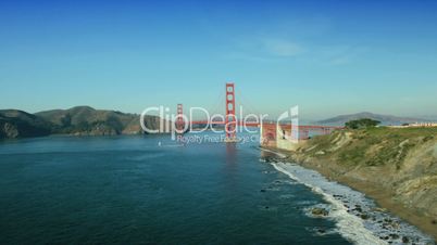 Aerial view of the Golden Gate Bridge, San Francisco,  USA