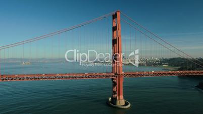 Aerial helicopter view of Golden Gate Bridge San Francisco, USA