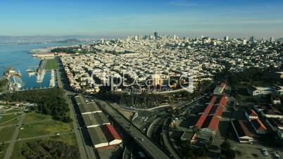 Aerial view of Place of Fine Arts, San Francisco, USA
