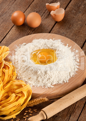 Italian pasta tagliatelle homemade