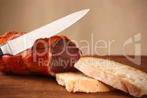 Italian capocollo with bread