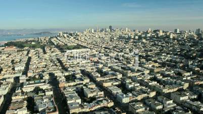 Aerial time lapse view of the districts of San Francisco, USA