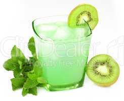 Drink with mint and kiwi