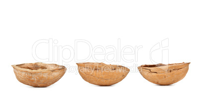 Three walnut shells