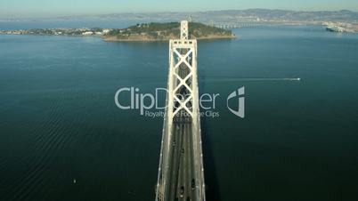 Aerial view of the Oakland Bay bridge, San Francisco, USA