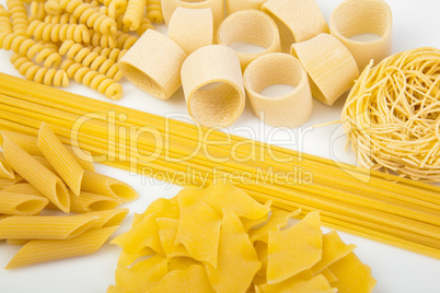 Variety of Italian pasta