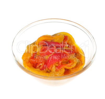 Roasted peppers with oil