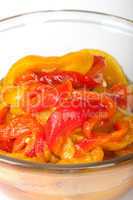 Roasted peppers with oil