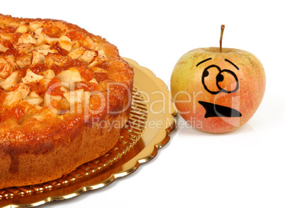 Funny apples with apple pie