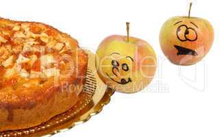 Funny apples with apple pie