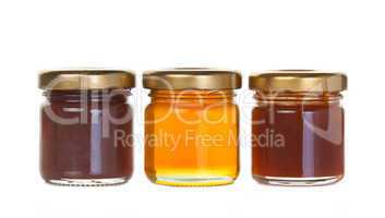Three jar of jam and honey