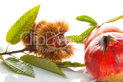 Chestnuts with pomegranate