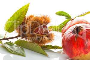 Chestnuts with pomegranate