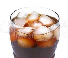 Glass of cola with ice