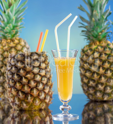 Pineapple and juice glass
