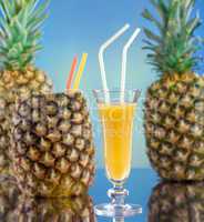 Pineapple and juice glass