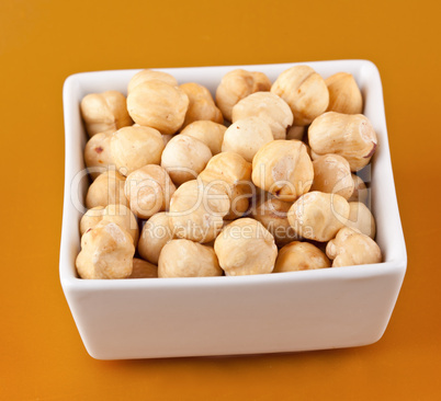 Fresh shelled hazelnuts