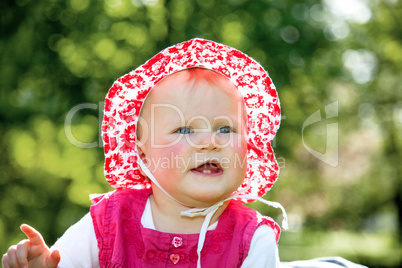 Infant portrait in garden