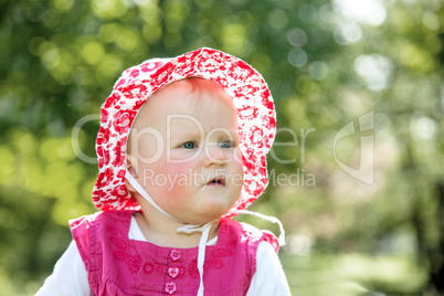 Infant portrait in garden