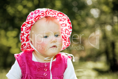 Infant portrait in garden