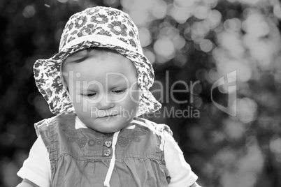 Infant portrait in garden