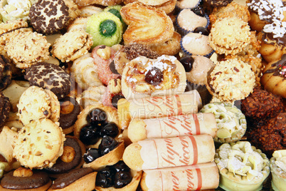 Pastries on white background