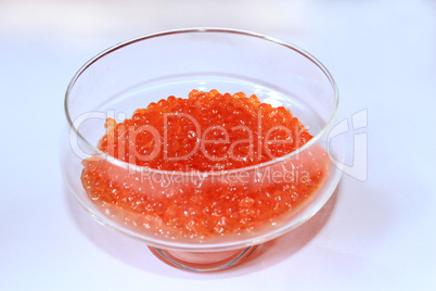 red caviar in a plate