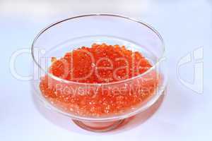 red caviar in a plate