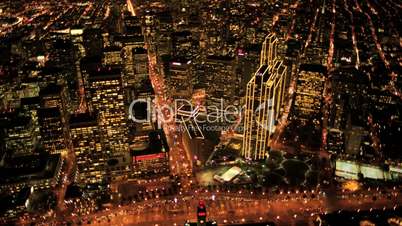 Aerial night view of City of San Francisco, USA