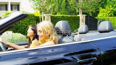 Young Girls in Open Top Car