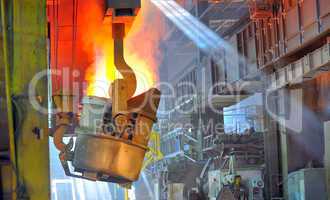 Molten hot steel