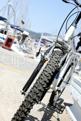 Bicycle wheel closeup