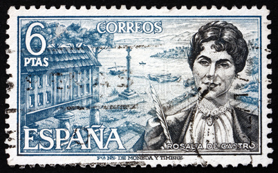 postage stamp spain 1968 rosalia de castro, writer and poet