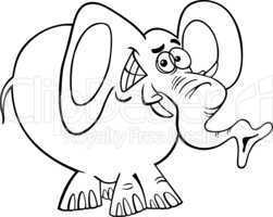 elephant cartoon illustration for coloring