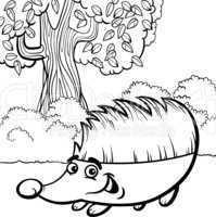 hedgehog cartoon illustration for coloring