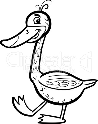 goose cartoon illustration for coloring
