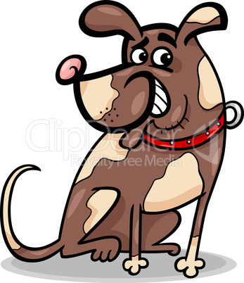 funny sitting dog cartoon illustration